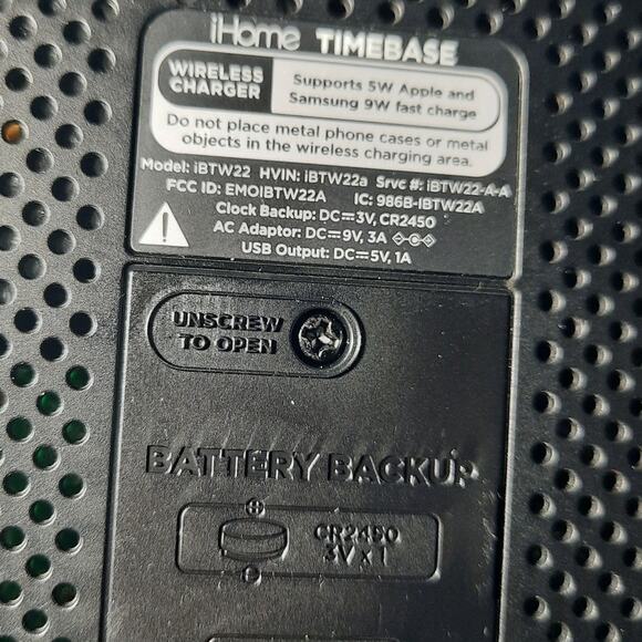 iHome iBTW22 Timebase II Charging Bluetooth Alarm Clock Wireless  & USB Charging - Picture 4 of 12